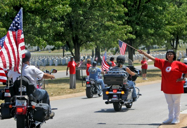 Patriot Guard Riders lead funeral procession for Chief Petty Officer Sean Patrick Sullivan
